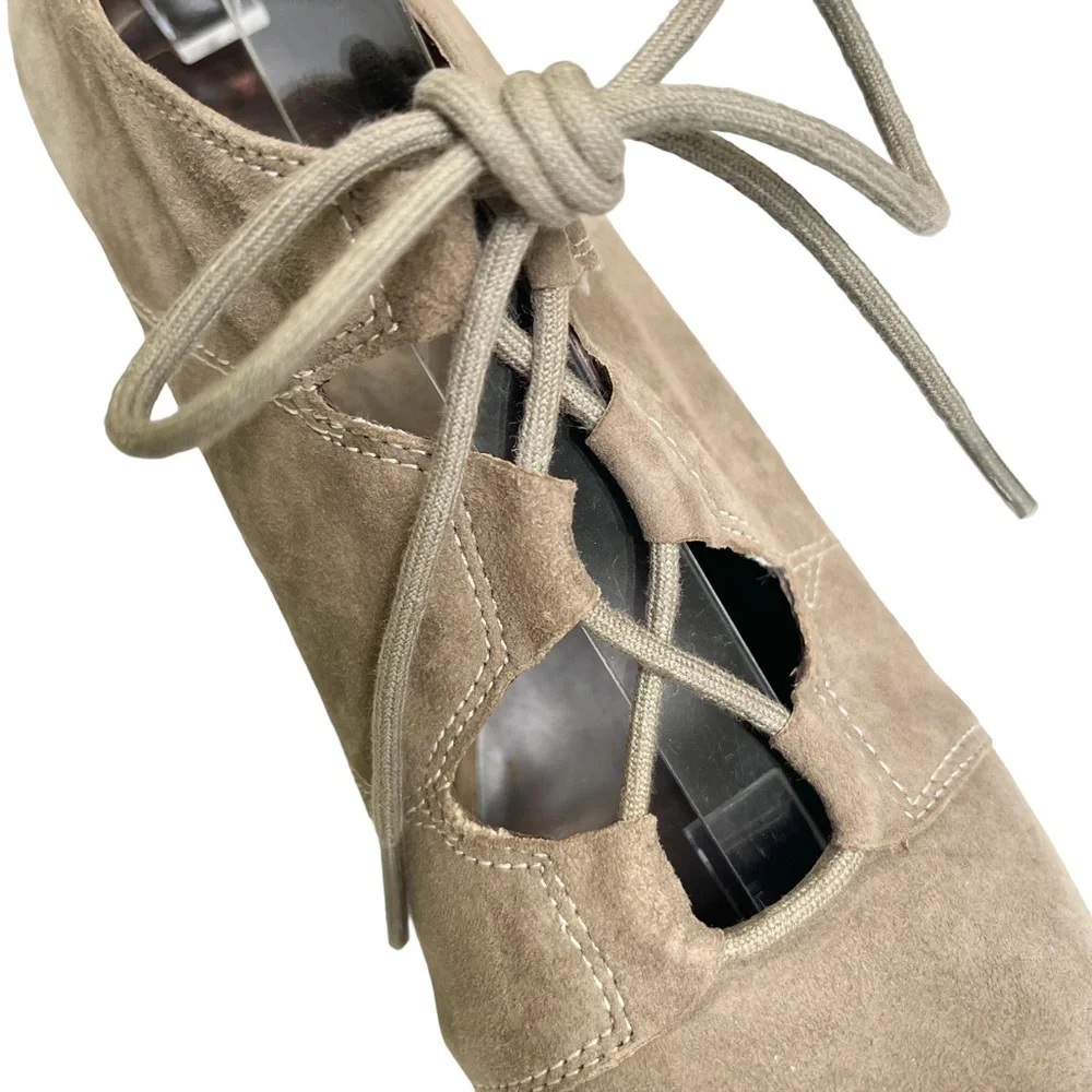 Diane von Furstenberg DVF Guardian Suede Taupe Stiletto